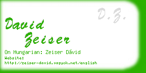 david zeiser business card